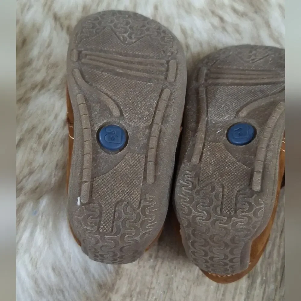 Audaz Brown Leather Baby Walker Shoes In Sz.3